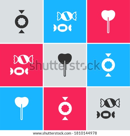 Set Candy,  and Lollipop icon. Vector