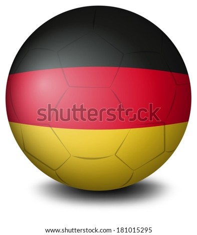 Illustration of a ball with the flag of Germany on a white background