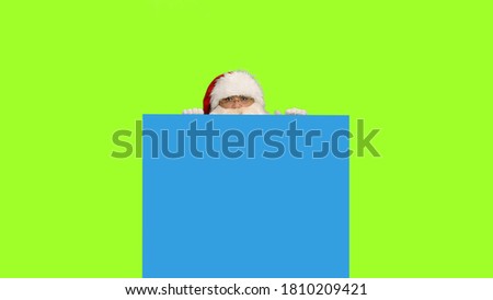 Santa Claus on green screen background and blue screen for your own text or animations, Chroma key