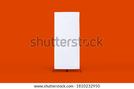 Blank x-stand banner mock up. Empty template banner display for preview.  Royalty-Free Stock Photo #1810232950