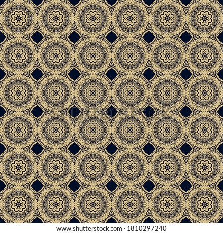 Seamless  ethnic, ornamental texture,   woven  laced abstract pattern on dark background