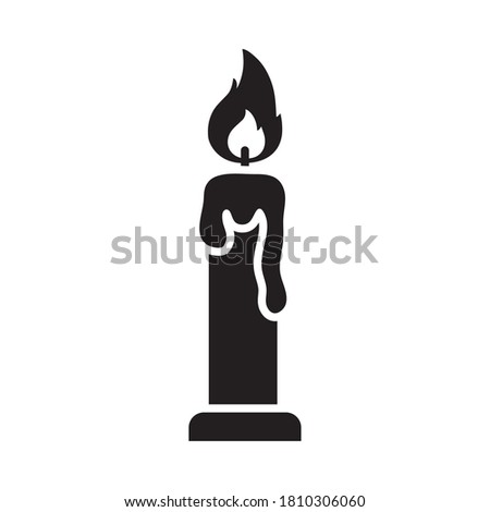 candle icon over white background, silhouette style, vector illustration