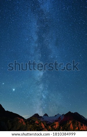 Milky way at Mattmark dam, Switzerland 