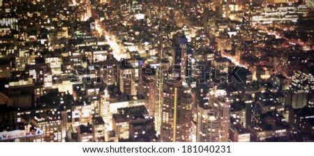 City lights, intentionally blurred banner post production