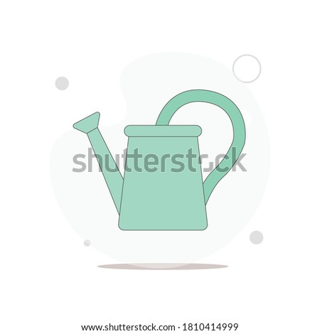 watering can vector flat illustration on white