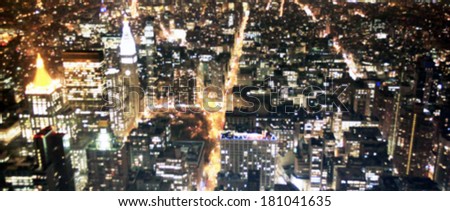 City lights. Intentionally blurred background post production