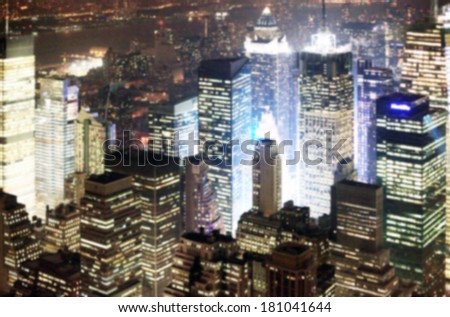 City lights background. Intentionally blurred post production