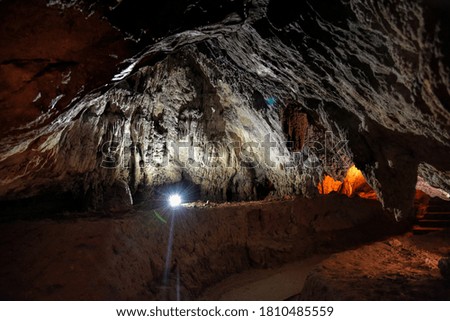 Landscape photography of cave interior