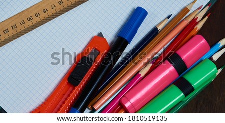Multi-colored pencils on sketch book
