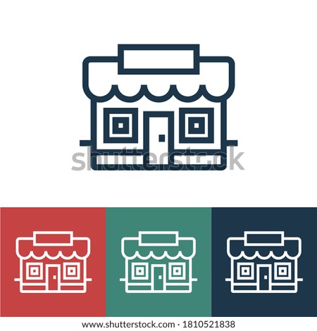 Linear vector icon with shop