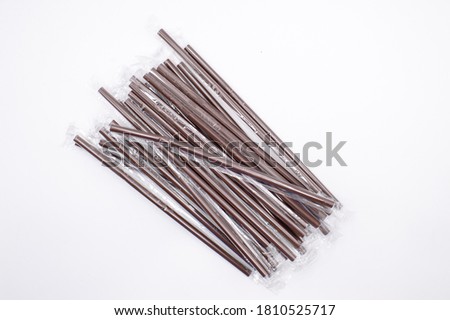  straws on a white background