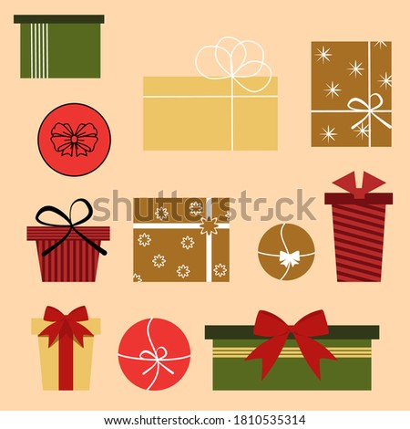 New Year, gifts are packed in beautiful boxes, ribbons and bows are all for decoration of the holiday