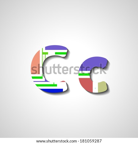 Colorful letter alphabet, abstract  illustration