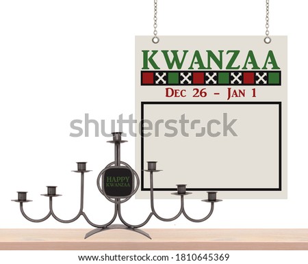 Happy Kwanzaa Kinara (Candle Holder) and Sign 