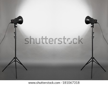 photo studio, gray background 