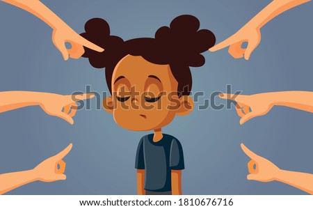 African Girl Facing Discrimination and Bullying. Upset young schoolgirl facing public racism and prejudice  
 Royalty-Free Stock Photo #1810676716