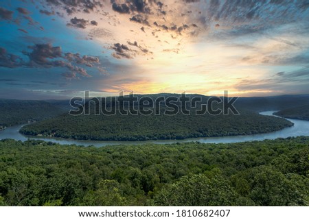 Sunrise At Snoopers Rock Overlook Near Chattanooga And Dunlap Tennessee Royalty-Free Stock Photo #1810682407