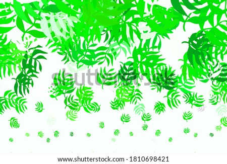 Light Green vector doodle backdrop with leaves. Creative illustration in blurred style with leaves. New design for your business.
