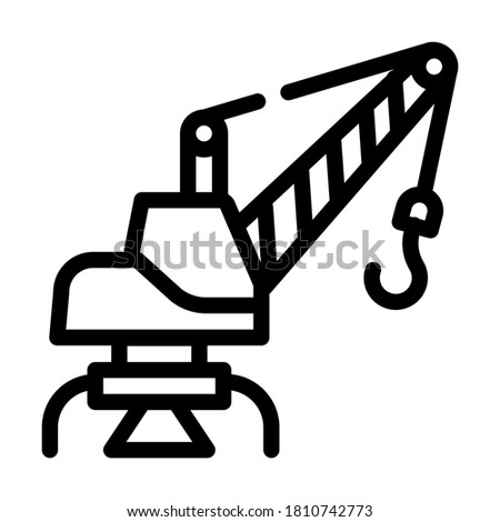 port crane line icon vector. port crane sign. isolated contour symbol black illustration