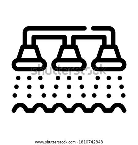 watering irrigation system line icon vector. watering irrigation system sign. isolated contour symbol black illustration