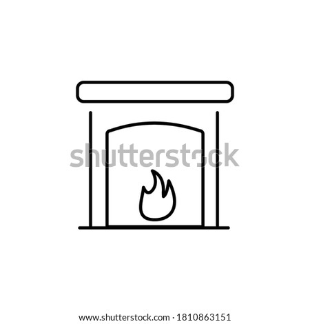 Chimney, fireplace, warm vector icon