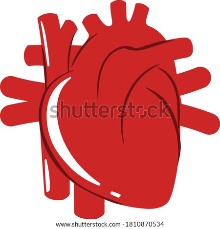Isolated red heart symbol on white background illustration
