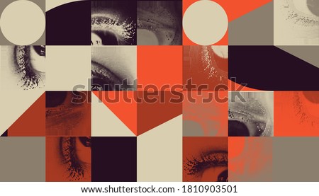 Abstract geometric vector pattern with transition effect. Geometrical composition, useful for web design, business card, invitation, poster, textile print, background. Royalty-Free Stock Photo #1810903501