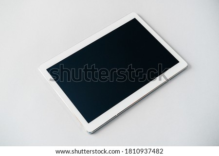 Digital tablet isolated on gray background stock photo