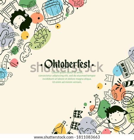 Hand drawn Oktoberfest background, vector graphic