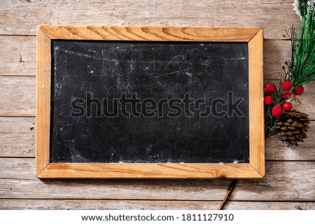 Christmas ornament and blackboard background