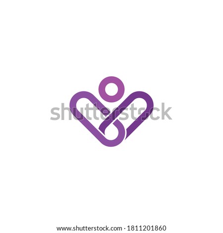simple vector abstract shape in purple color