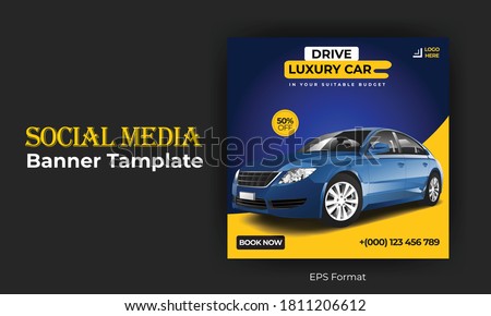Luxury car sale social media post advertising banner template