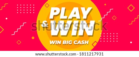 Play & Win Big Cash Web Banners Template Vector Royalty-Free Stock Photo #1811217931