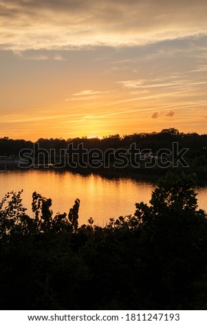 Druid Hill lake at sunset