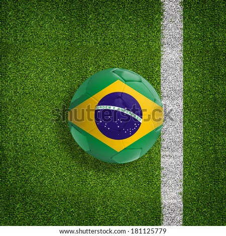 Soccer or football grass field with ball