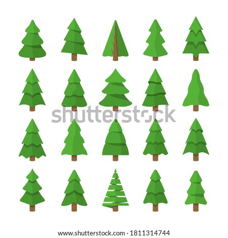 Set of Christmas trees. Vector illustration, EPS 10.