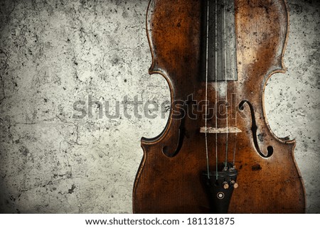 Vintage grunge violin detail background