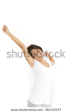 Portrait of Tired Young Woman Over White Background