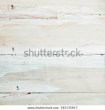 Background texture of painted or whitewashed white wooden boards with a mottled brushstroke pattern in square format with copyspace for your text Royalty-Free Stock Photo #181135817