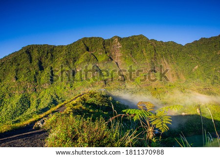 beautiful view of Mount Galunggung, West Java, Indonesia