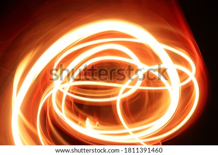 Light Trails at Night with Black Background
