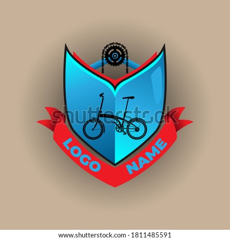 Folding bike logo best for biking community.
