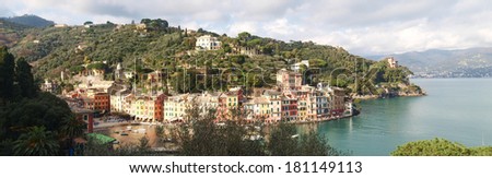 Portofino. Italy - February 24, 2014: Pictures of the  Portofino, Pictures of the harbor.
