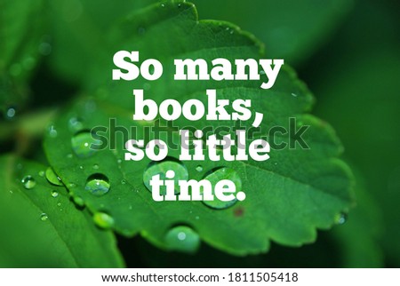 so many books so little time