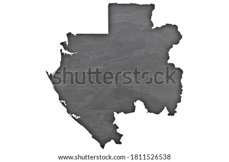 Detailed and colorful image of map of Gabon on dark slate