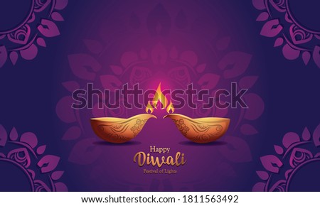 happy diwali background with mandala ornaments
