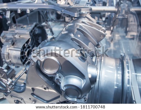Magnesium die casting engine cylinder head cover. Magnesium casting technology for automotive industry. Royalty-Free Stock Photo #1811700748