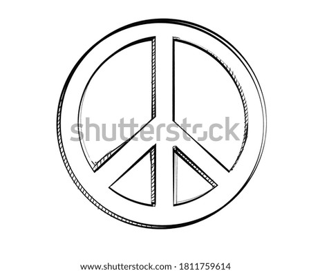 Peace sign icon with flat outline style