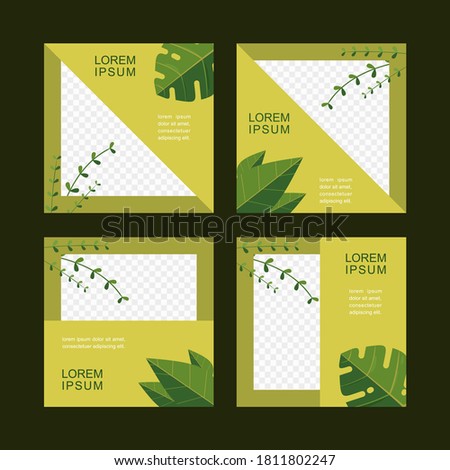 Botanical social media banner design concept template
