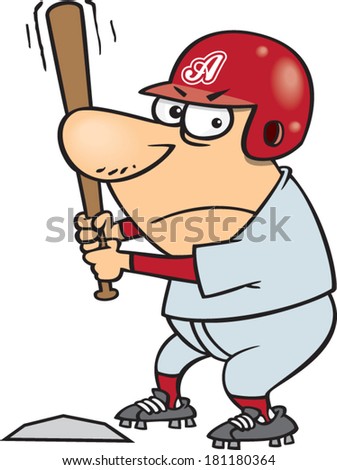 cartoon man up to bat